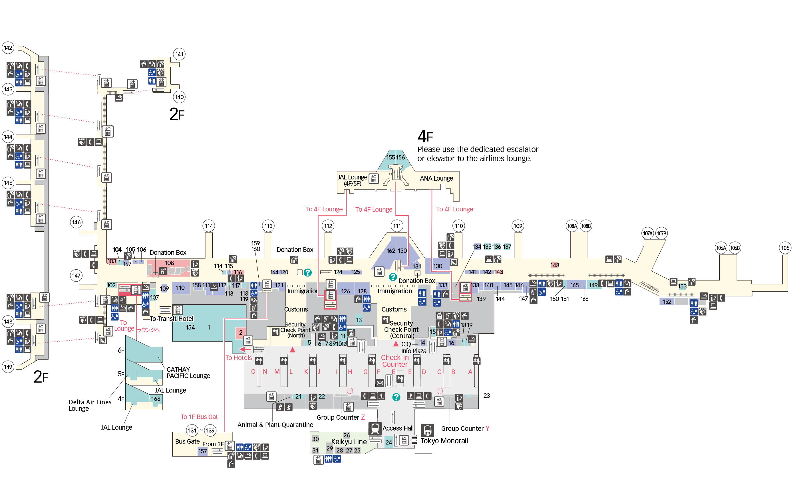 3F Departure lobby Floor Map