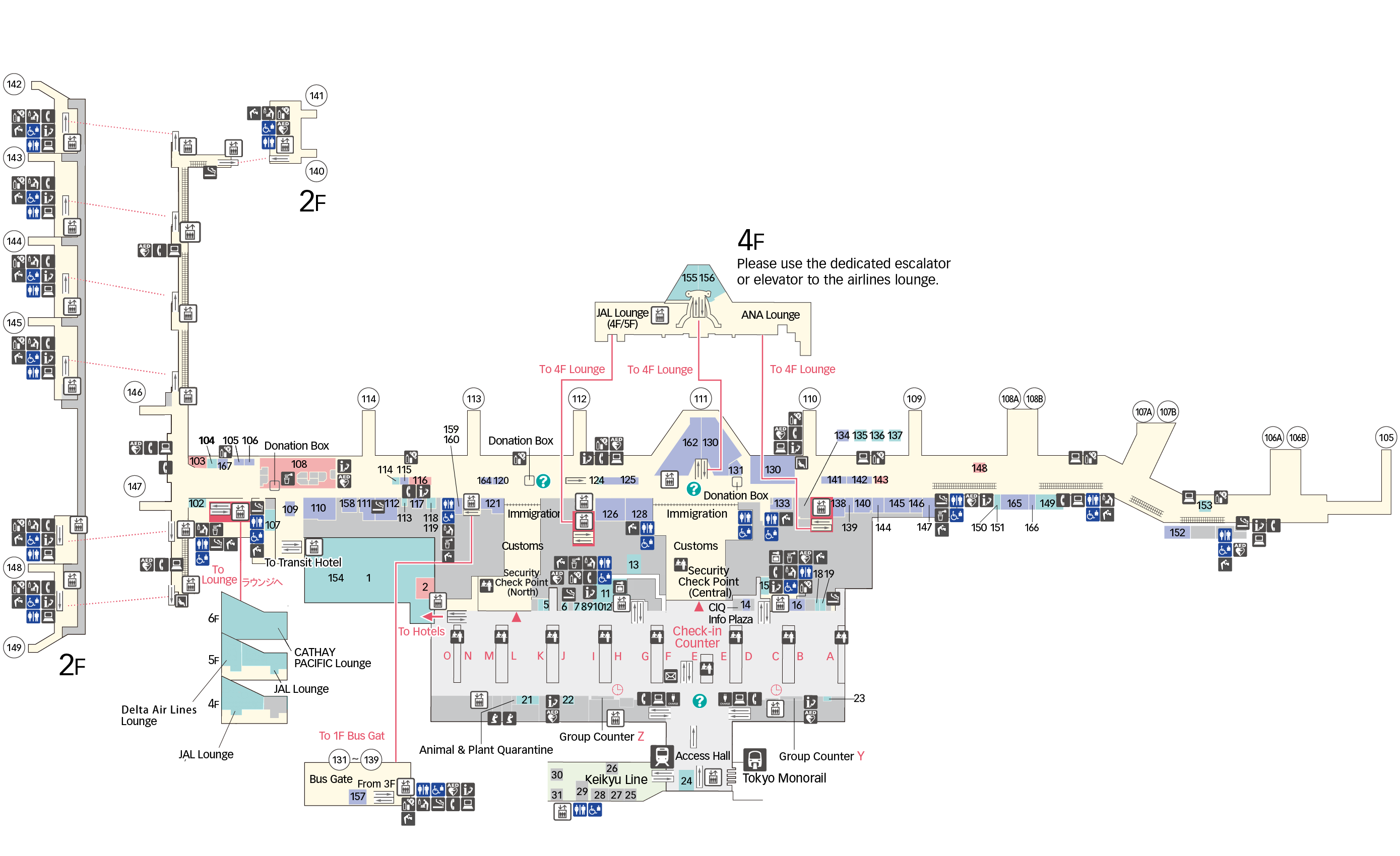 3F Departure lobby Floor Map