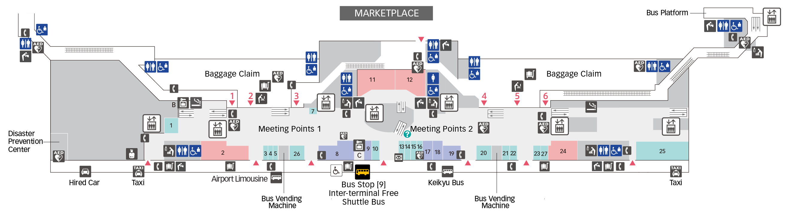 1F Arrival Lobby(Domestic) Floor Map