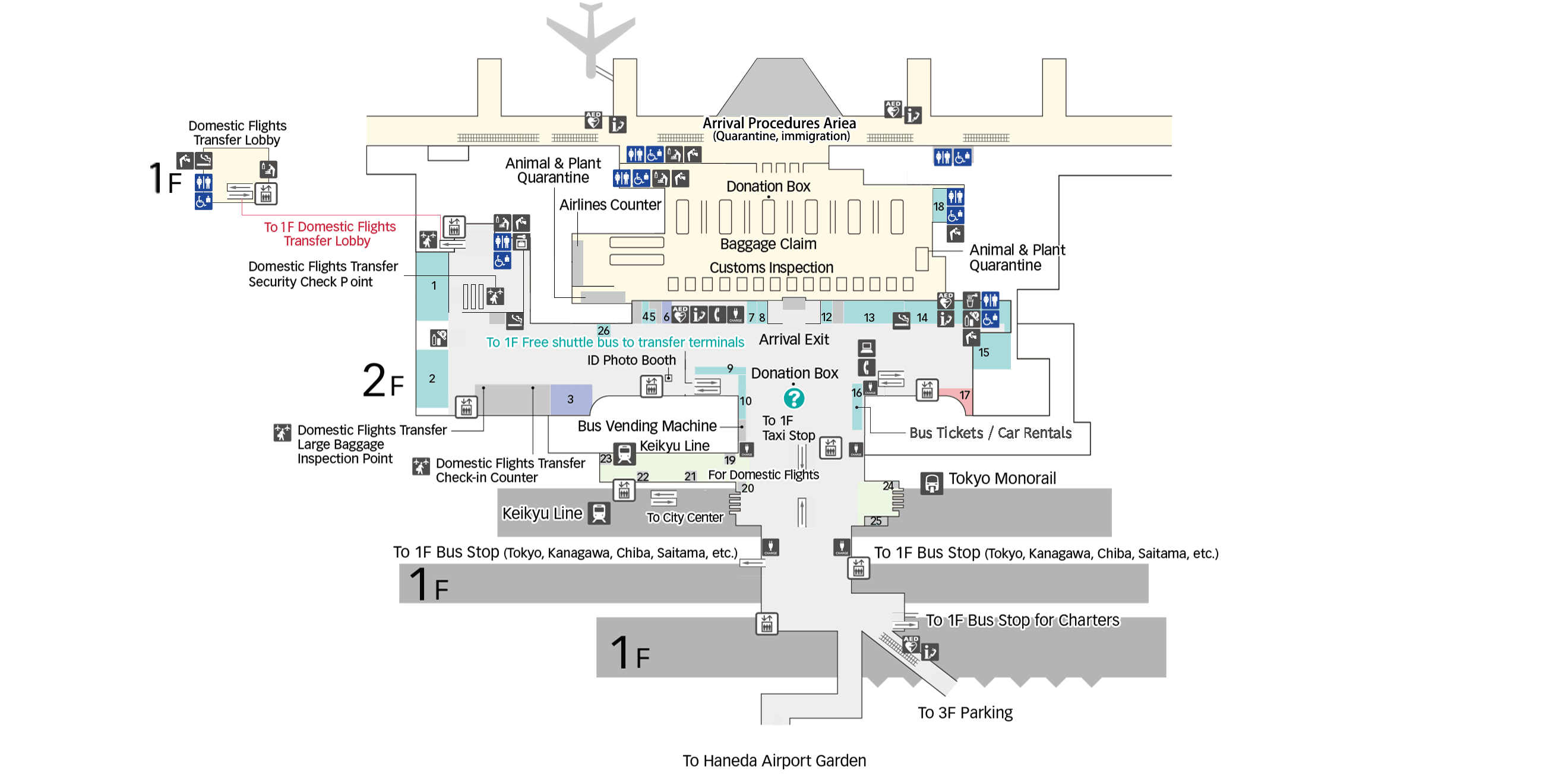 2F Arrival Lobby floor map