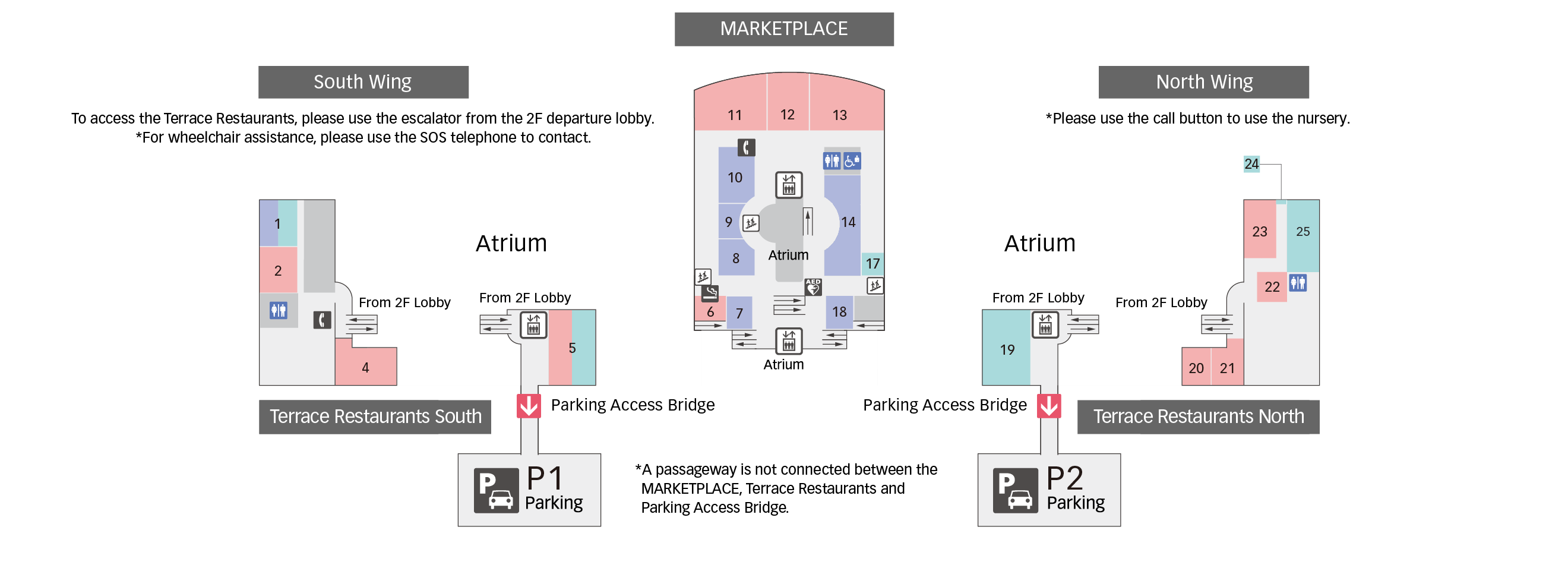 3F Restaurants & Shops floor map