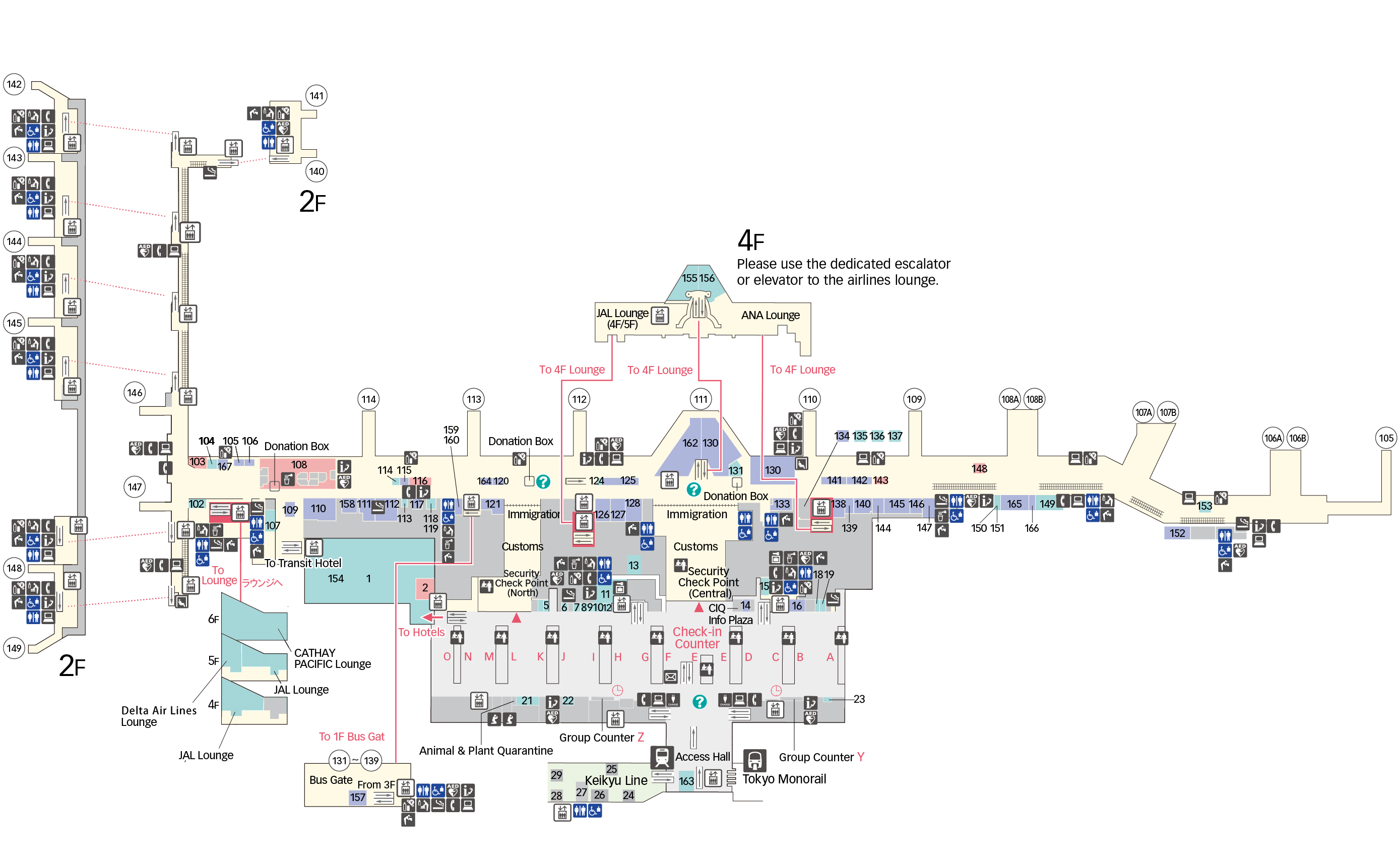 3F Departure lobby Floor Map