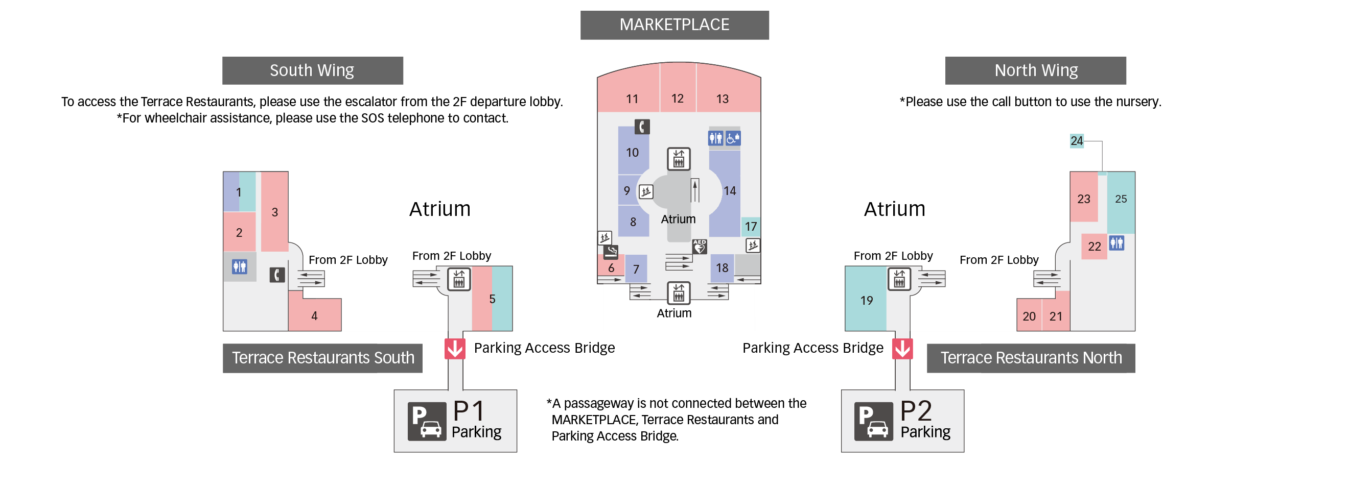 3F Restaurants & Shops floor map