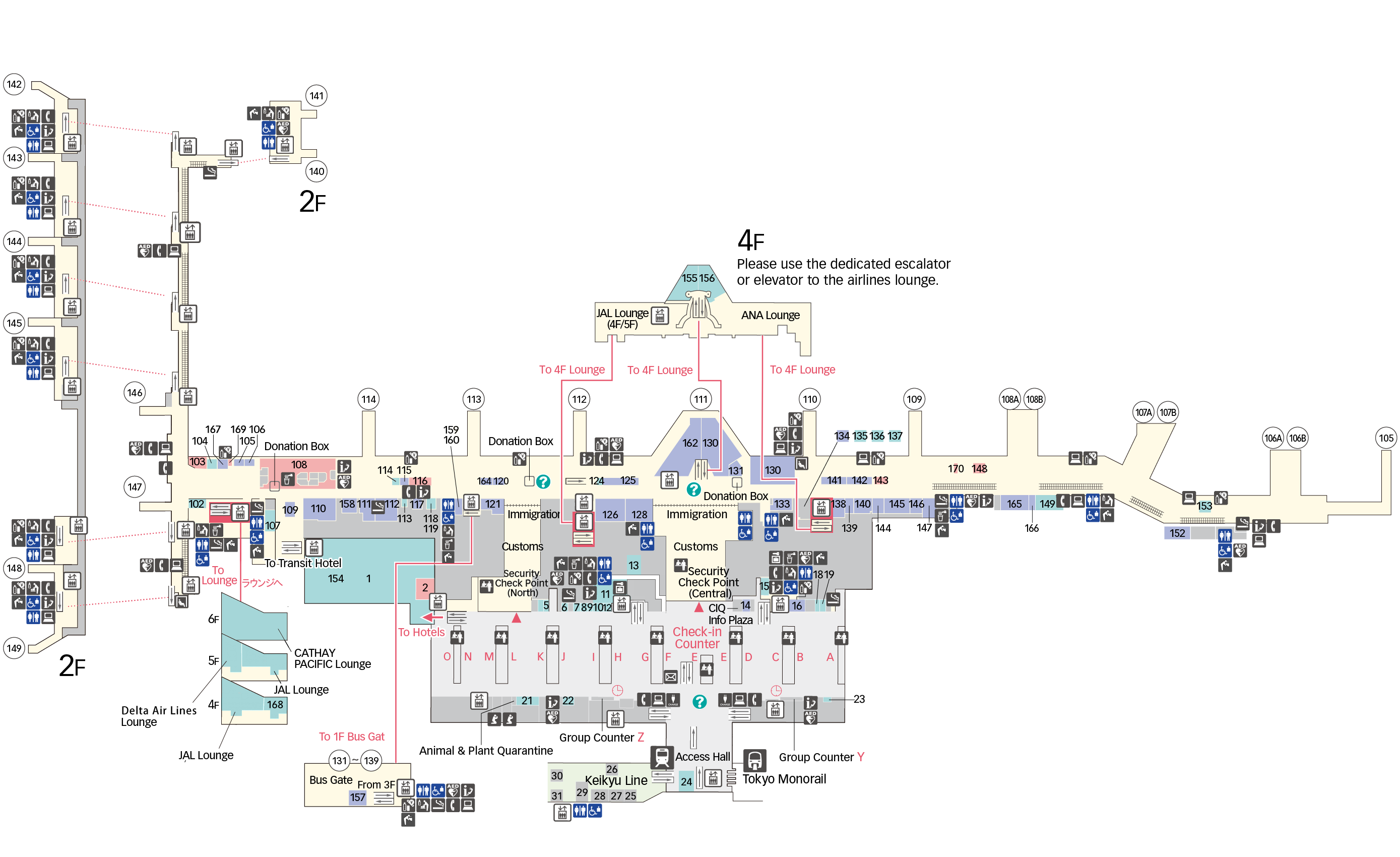 3F Departure lobby Floor Map
