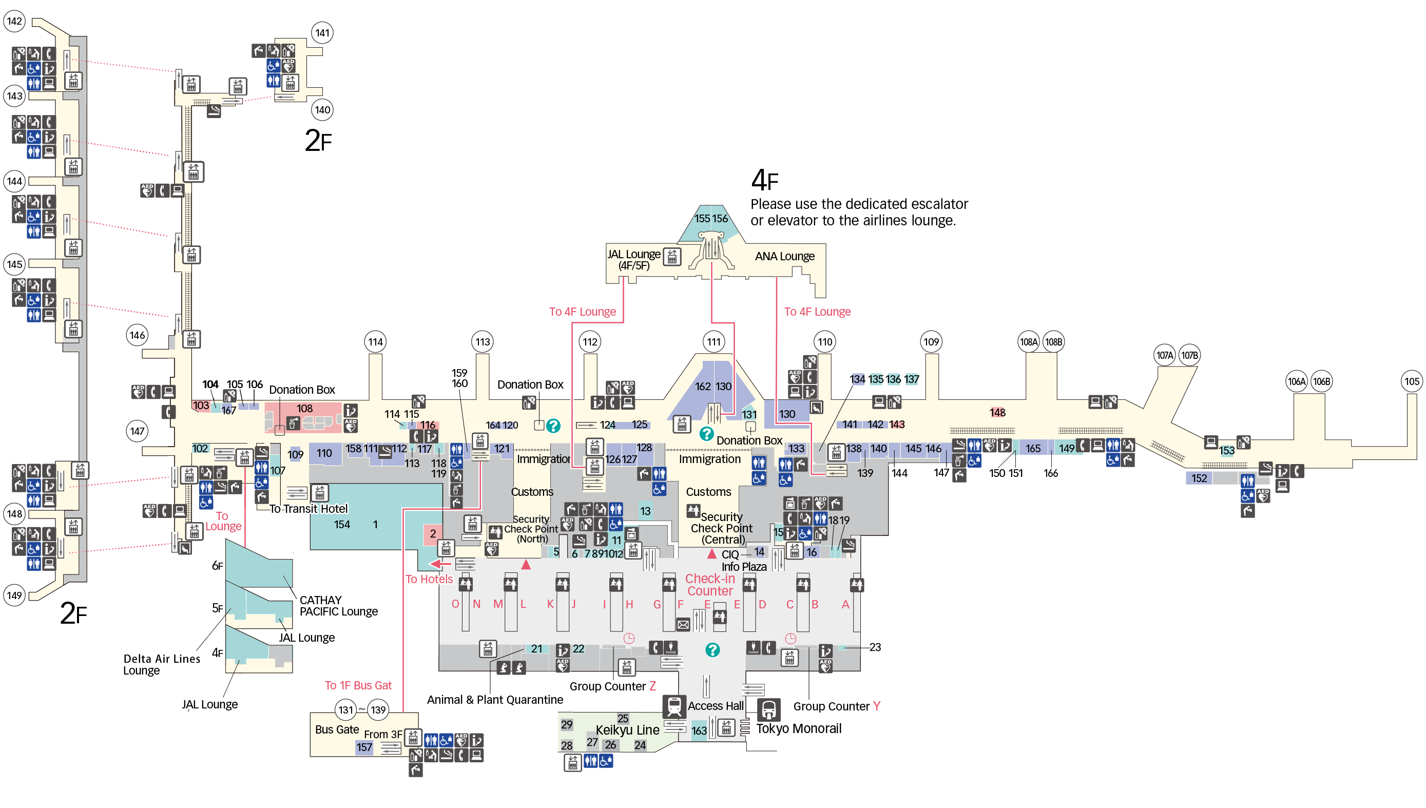 3F Departure lobby Floor Map