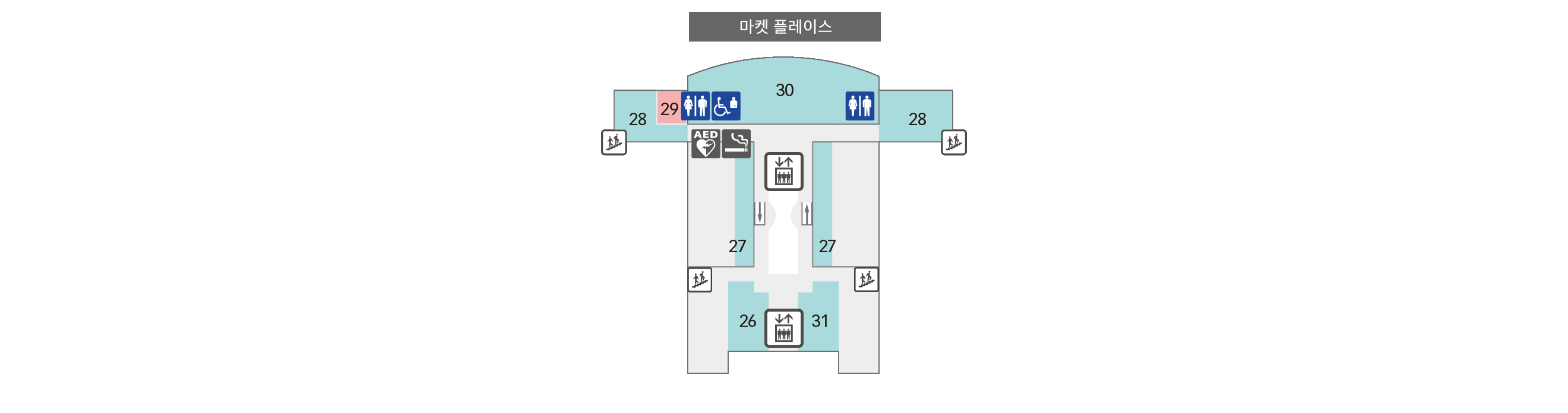 6F 컨벤션 홀 / 전망 데크 플로어 맵