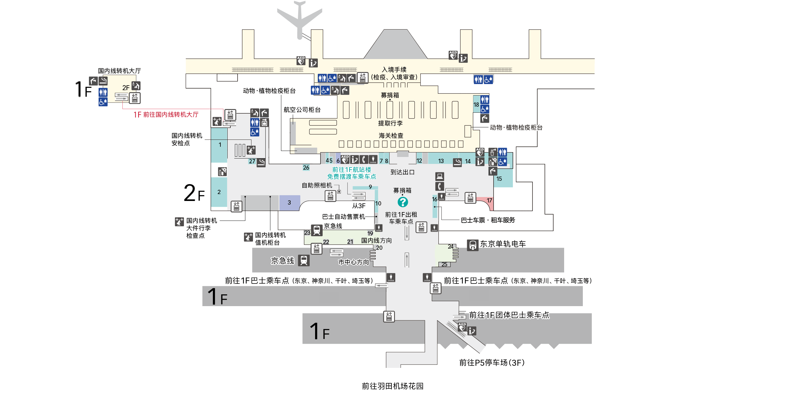 2F到达大厅楼层图
