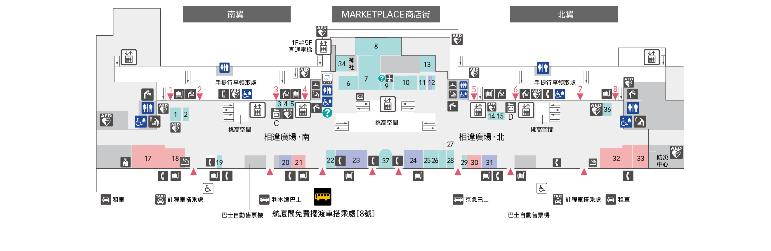 1F 入境大廳樓層圖