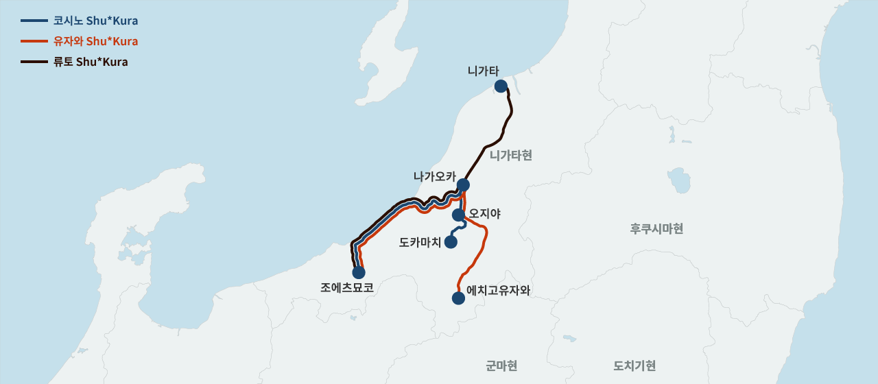 에치고 슈쿠라 노선도