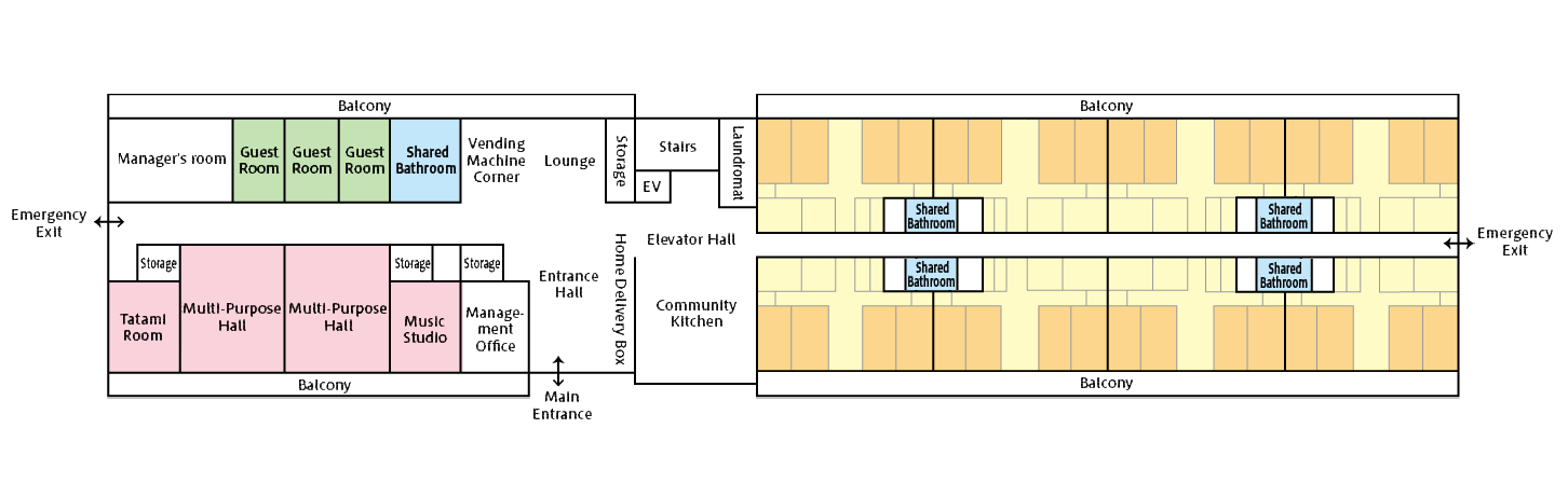 Dormitory 1F floor plan