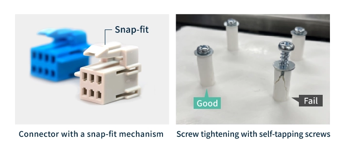 Schnappverschluss und selbstschneidend