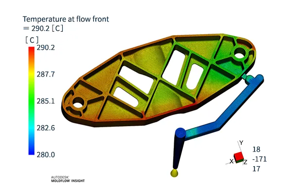 Resin temperature at flow front