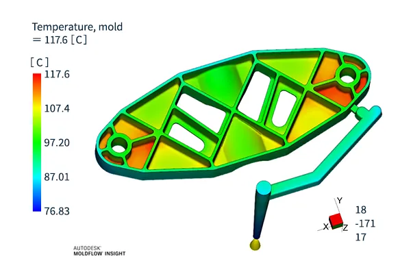 Mold surface temperature distribution