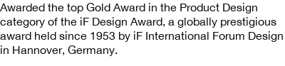 2017 iF DESIGN AWARD Gold