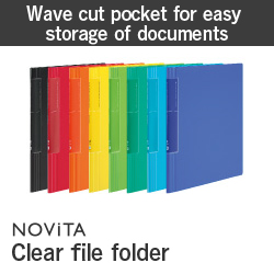 Wave cut pocket for easy storage of documents NOVITA clear book