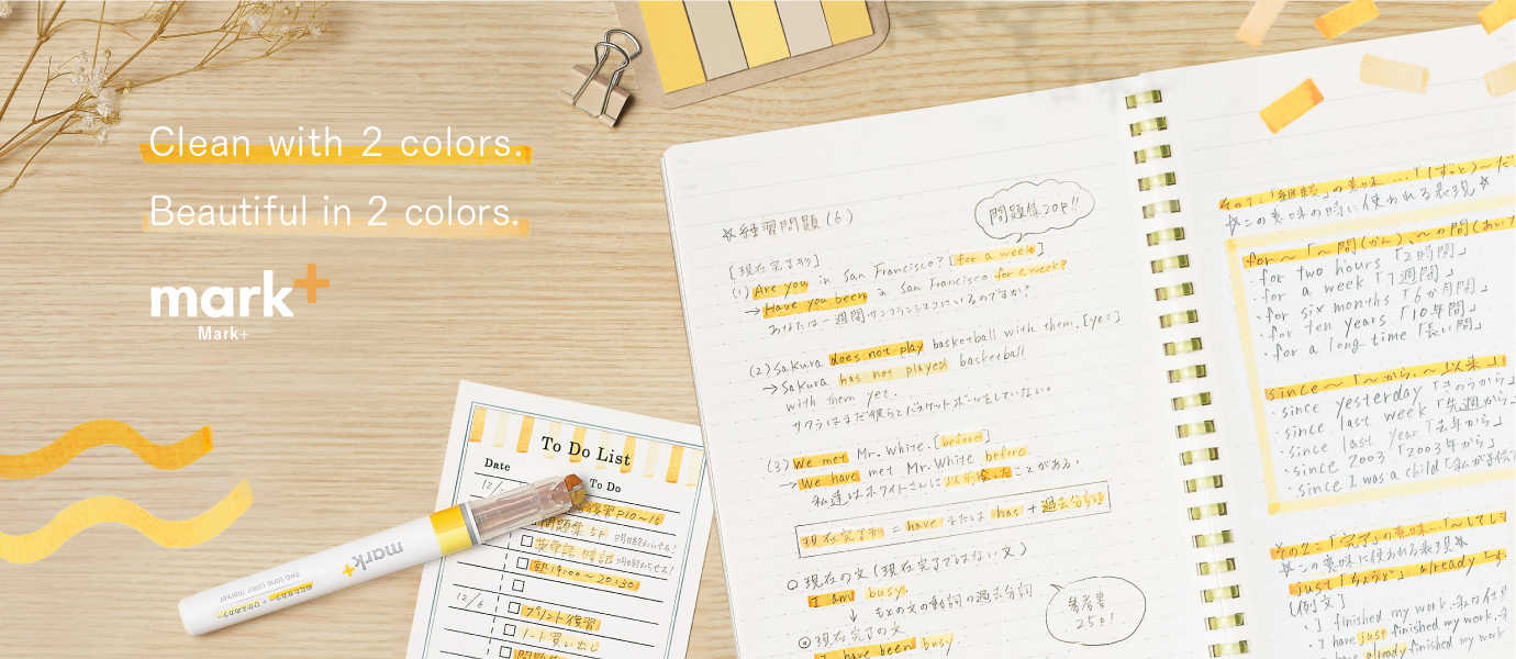 Write thinly and add. Organize by color. Mark+