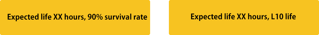 Expected lifespan: XX hours, survival rate: 90% Expected lifespan: XX hours, L10