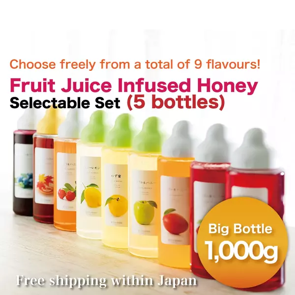 Fruit Juice Infused Honey 1000g, choose from 5 bottles