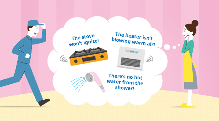 In these situations: The stove won't light, the heater won't blow hot air, or there's no hot water in the shower.
