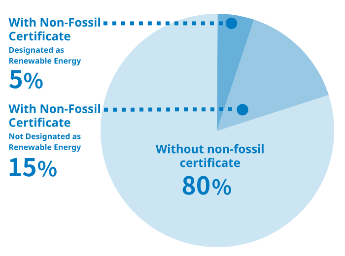 Pie chart of Non-Fossil Certificate Usage