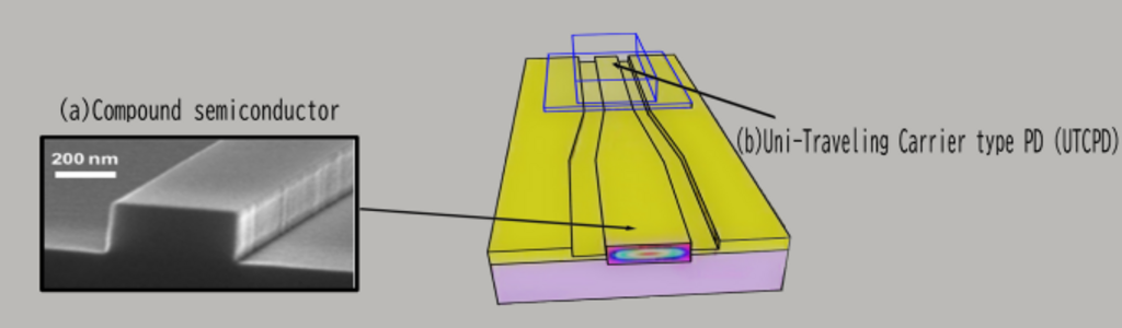 Combination of Waveguide Photodiode and a UTC-PD