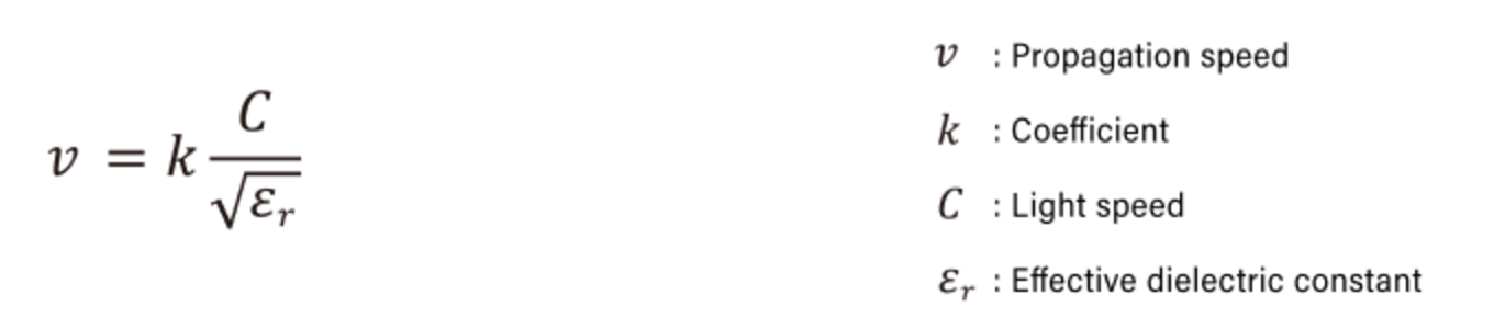 The propagation speed of an electrical signal through a conductor