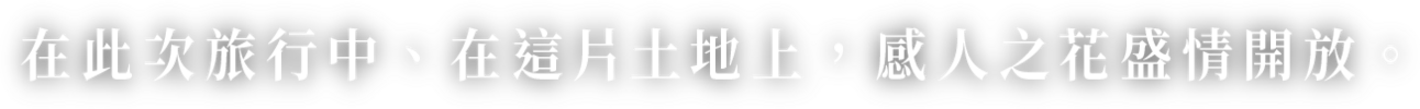 この旅に、この地にひらく感動の花を。