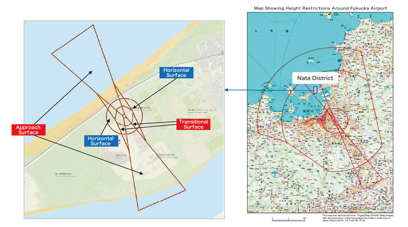 福岡空港の制限表面について