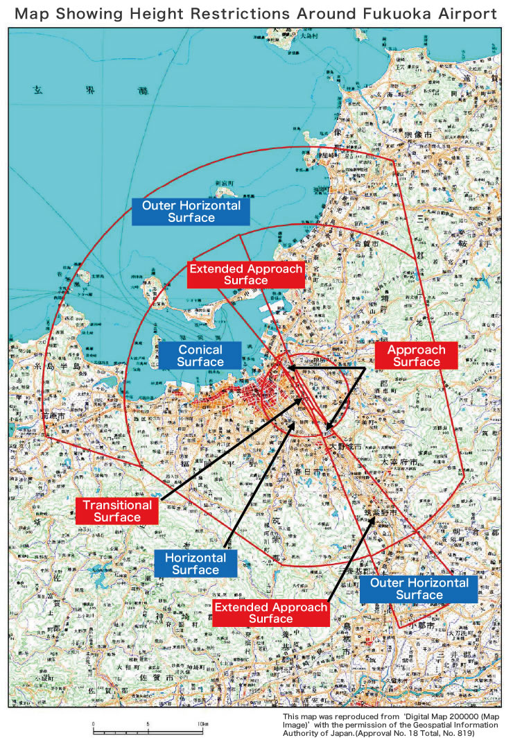 福岡空港の制限表面について