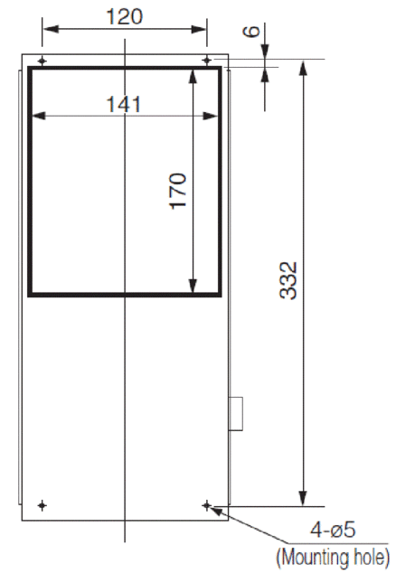 ENH-110L(R)-200 installation drawing (standard panel cut)