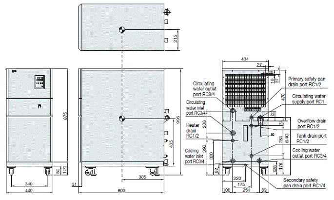 PCU-W3610R Dimensions