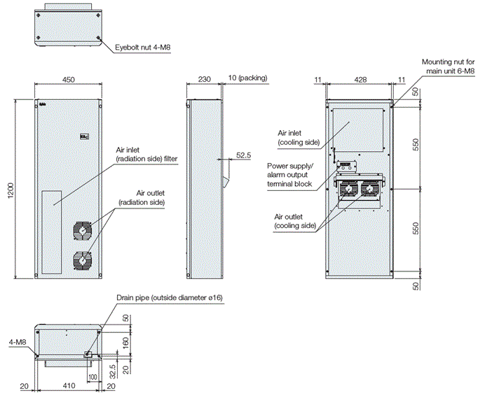 ENC-GR2500LDF-eco external dimensions