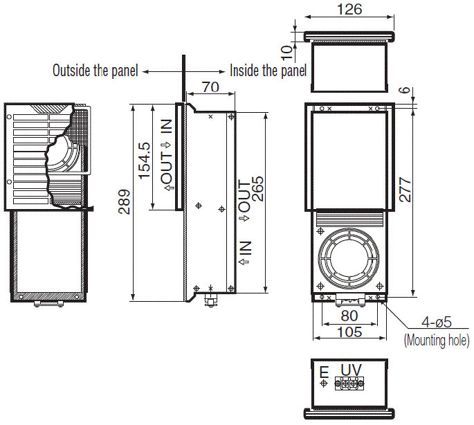 ENH-105L(R)-100 Dimensions