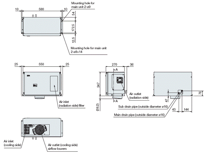 ENC-GR500EX-eco external dimensions
