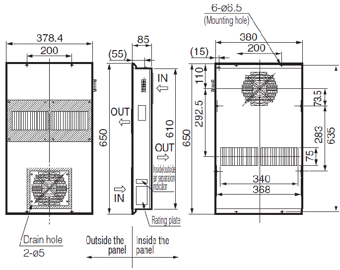 ENH-P140L-200CE-N Dimensions