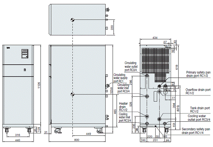 PCU-W9130R Outline drawing