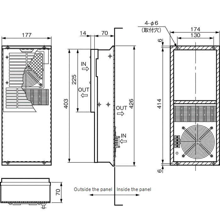 ENH-115L(R)-O-100 Dimensions