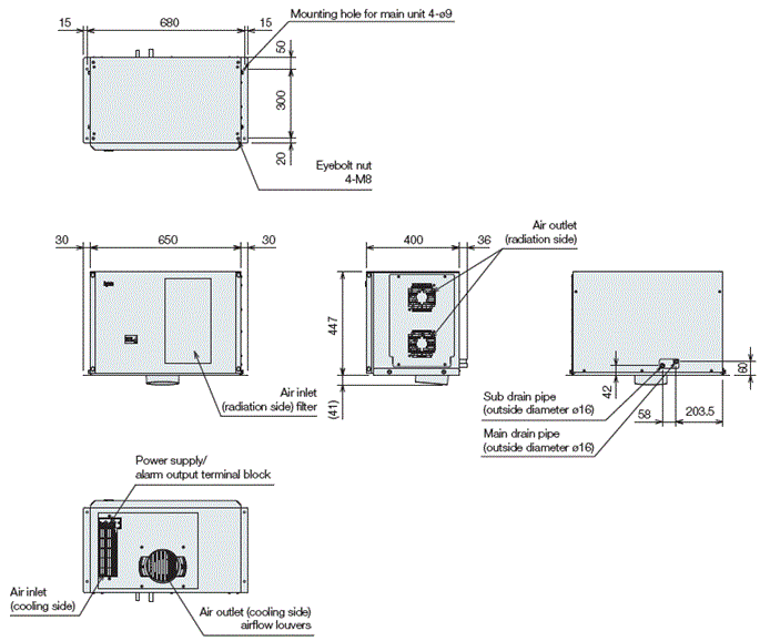 ENC-GR2500EX-eco external dimensions