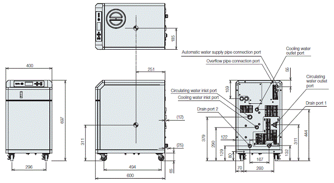 PCU-NE2500W Dimensions