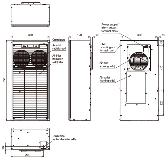 ENC-ER1000L-MT Outline Dimensions Diagram