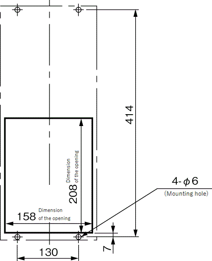 ENH-115L(R)-O-200 installation diagram (standard panel cut)