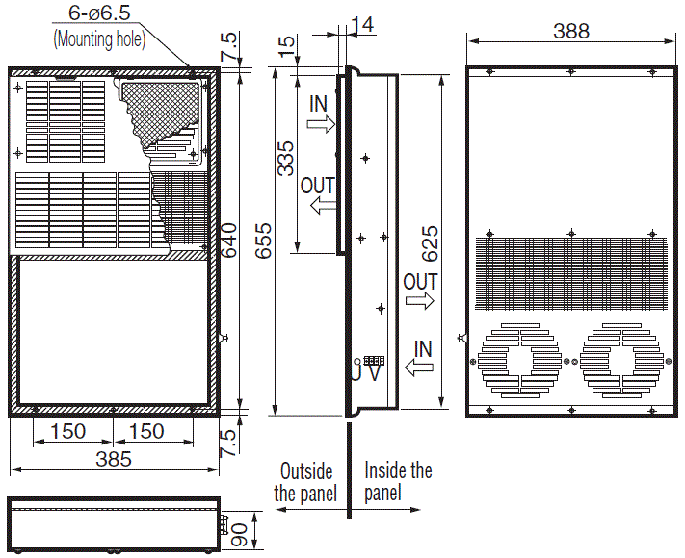 ENH-165L(R)-200 Dimensions