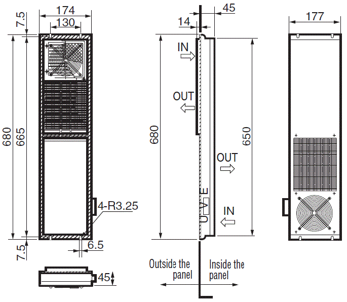 ENH-115S(R)-200 Dimensions