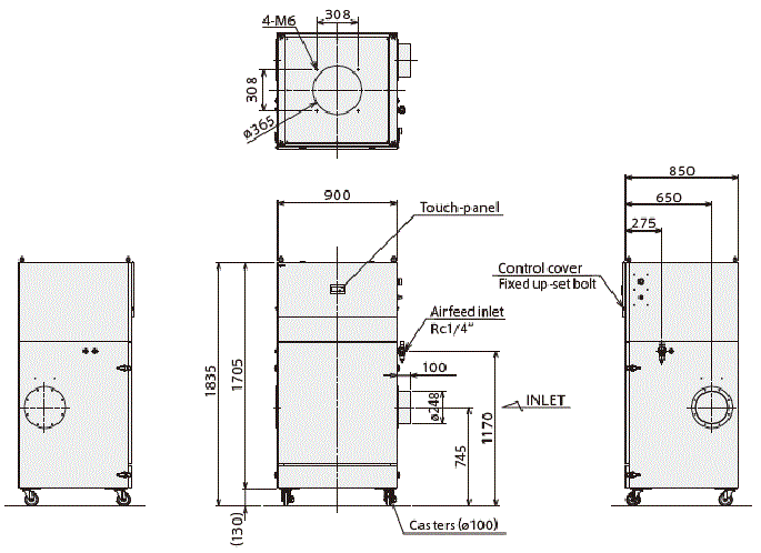 GDE-A3700 external dimensions