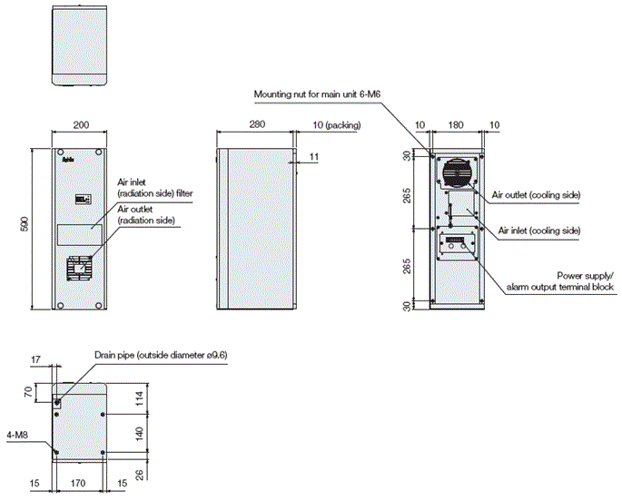 ENC-GR300LE-eco external dimensions