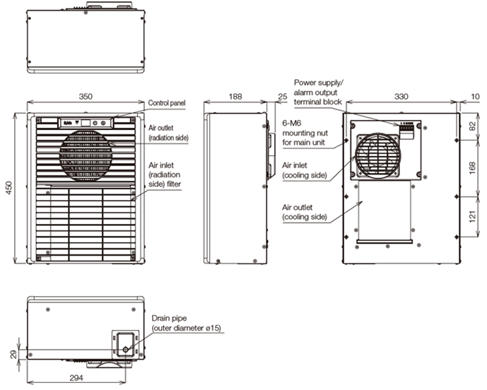 ENC-ER500L-MT external dimensions