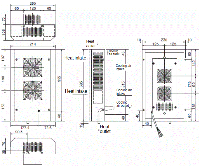 NRC-100AL external dimensions