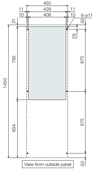 ENC-GR2500L-SUS installation dimensions