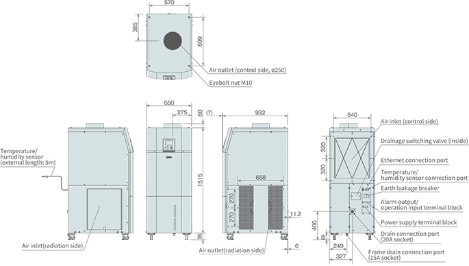 PAU-GR8000SE external dimensions