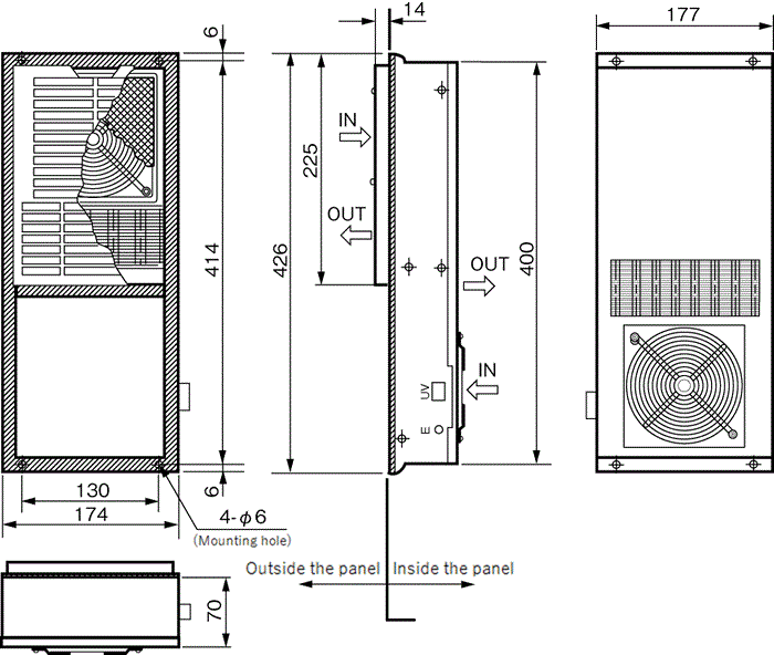 ENH-115L(R)-220 Dimensions